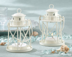 By the Sea Lighthouse Tea Light Holder-beach wedding candle holders, beach wedding decoration ideas, kate aspen wedding favors