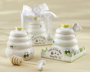 "Sweet As Can Bee" Ceramic Honey Pot with Wooden Dipper-Ceramic Honey Pot with Wooden Dipper