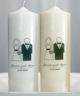 Bride and Groom Personalized Unity Candle-