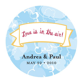 Love is in the Air Round Cloud Sticker (set of 50)-