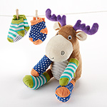 "Moose Tracks" Moose Plush with Socks for Baby-Moose Tracks Moose Plush with Socks for Baby