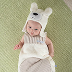 "Beary Snuggly" Luxe Polar Bear Snuggle Sack and Hat-Beary Snuggly Luxe Polar Bear Snuggle Sack and Hat