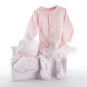 "Big Dreamzzz" Baby Ballerina Two-Piece Layette Set in "Studio" Gift Box-new born gift ideas, baby shower gift