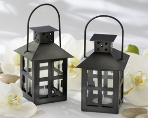 Luminous Black Mini-Lantern Tea Light Holder-lanterns, favor favor, white lanterns, favors, candles for a wedding, wedding lanterns