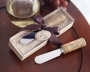 "Vintage Reserve" Stainless-Steel Spreader with Wine Cork Handle-Stainless-Steel Spreader Wedding Favor