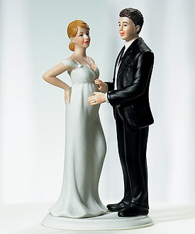 "Expecting" Bridal Couple Figurine-Expecting Bridal Couple Figurine wedding cake topper