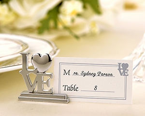 "LOVE" Place Card Holder/Photo Holder with Matching Place Cards (Set of 4)-LOVE Place Card Holder,placecards, reception card, place card holders, card place holders, wedding table names, placecard holders, wedding table numbers, place card holder, wedding table number ideas, wedding table cards
