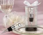 "LOVE" Chrome Bottle Stopper-love themed wedding favors