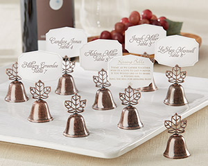 "Lustrous Leaf" Kissing Bell Place Card/Photo Holder (Set of 24)-Lustrous Leaf Kissing Bell Place Card/Photo Holder (Set of 24)