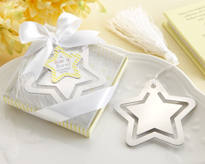 A Star is Born Metal Bookmark with White-Silk Tassel-Bookmark baby shower favor,baby shower party favors,baby shower favors ideas, ideas for baby shower favors, creative baby shower favors,Personalzied Favors For Baby Showers,Baby Shower Favors For Guests
