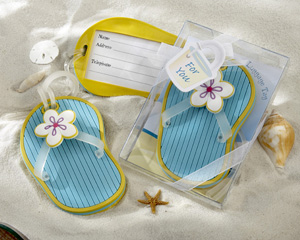 Flip-Flop Luggage Tag in Beach-Themed Gift Box-