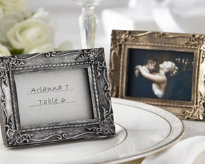 Work of Art Antique-Finish Gold Place Card Holder - Photo Frame-Antique-Finish Place Card Holder