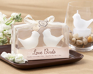 "Love Birds" White Bird Tea Light Candles-Love Birds White Bird Tea Light Candles