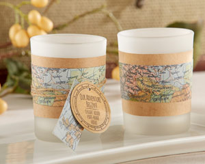 "OUR ADVENTURE BEGINS" VINTAGE MAP TEALIGHT HOLDER (SET OF 4)-OUR ADVENTURE BEGINS VINTAGE MAP OUR ADVENTURE BEGINS VINTAGE MAP TEALIGHT HOLDER (SET OF 4)