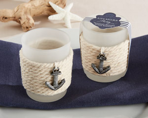 "ANCHORS AWAY" ROPE TEALIGHT HOLDER (SET OF 4)-ANCHORS AWAY ROPE TEALIGHT HOLDER (SET OF 4)
