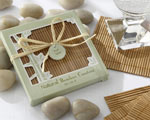 Natural Bamboo Eco-Friendly Coaster Favors-asian, oriental, green, eco-friendly, environmental, wedding favor, bamboo, coaster, natural