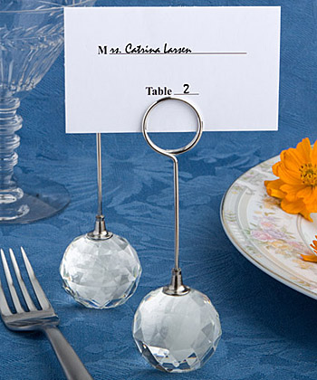 Choice Crystal Collection crystal ball place card holders-Choice Crystal Collection crystal ball place card holders,Charming Chrome Bell Place Card-Photo Holder with Dangling Heart Charm