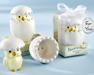 About to Hatch ceramic Baby Chick Salt Pepper Shakers-salt pepper shaker favors for baby shower, baby shower party favors,baby shower favors ideas, ideas for baby shower favors, creative baby shower favors,Personalzied Favors For Baby Showers,Baby Shower Favors For Guests
