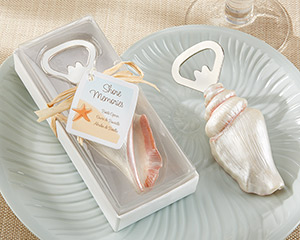 "Shore Memories" Sea Shell Bottle Opener with Thank you Tag-beach wedding favors