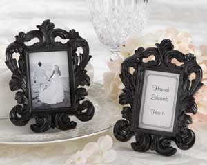 Black Baroque Elegant Place Card Holder Photo Frame-black and white wedding favors, elegant wedding place card holders, kate aspen wedding photo frames,placecards, reception card, place card holders, card place holders, wedding table names, placecard holders, wedding table numbers, place card holder, wedding table number ideas, wedding table cards