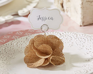 BURLAP ROSE PLACE CARD HOLDER (SET OF 6)-BURLAP ROSE PLACE CARD HOLDER (SET OF 6)