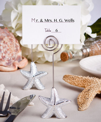 Shimmering Starfish Design Place Card Holder Favors-Shimmering Starfish Design Place Card Holder Favors