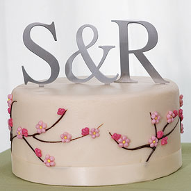 Brushed Silver Monogram Cake Topper-monogram cake toppers, weddingstar cake topper, bridal shower cake toppers, cake topper decorations, unique wedding cake toppers