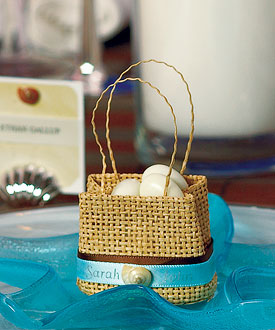 Natural Miniature Woven Beach Bags (Set of 6)-beach wedding favor bags