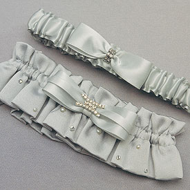 Platinum By Design Two Piece Bridal Garter Set-elegant bridal garter set