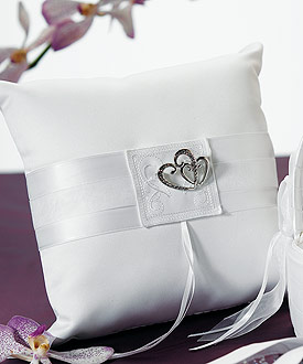 Classic Double Heart Square Ring Pillow-wedding ring bearer pillow, heart theme wedding ring bearer pillow, heart theme wedding ideas, heart theme weddings