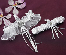 Classic Double Heart Two Piece Bridal Garter Set-Classic Double Heart Two Piece Bridal Garter Set