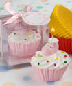 Blue/Pink cupcake design candle favors-Blue/Pink cupcake design candle favors