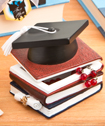 Graduation Hat And Books Trinket Box-Graduation Hat And Books Trinket Box