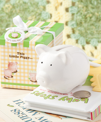 "This Little Piggy" ceramic bank-Piggy ceramic bank for baby shower favor
