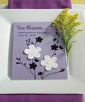 Love Blossoms Personalized Favor Card with Two Seeded Paper Blossoms ( Set of 12 )-Love Blossoms Personalized Favor Card with Two Seeded Paper Blossoms by weddingstar