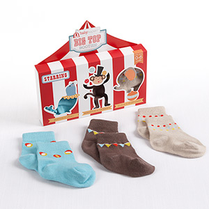"Big Top Booties" Set of Three Circus-Themed Socks-Big Top Booties Set of Three Circus-Themed Socks