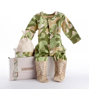 "Big Dreamzzz" Baby Camo Two-Piece Layette Set in "Backpack" Gift Box-new born baby gift ideas, gift for baby shower