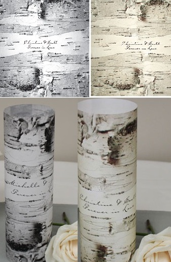 Birch Bark Vellum Luminary Wrap with sticker (Set of 12)-Birch Bark Vellum Luminary Wrap with sticker