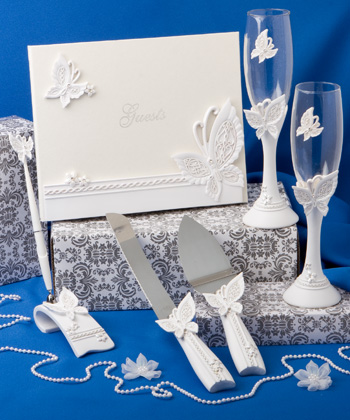Butterfly themed wedding day accessory set-Butterfly themed wedding favors and accessory