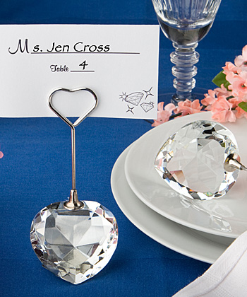 Crystal Collection heart design place card holders-Crystal Collection heart design place card holders