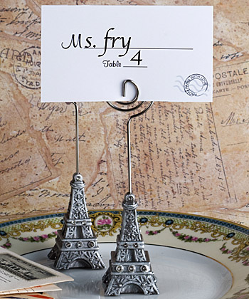 Eiffel Tower place card holder favors-Eiffel Tower place card holder favors destination wedding favor,Double Fish Card Holders with Brushed Silver Finish