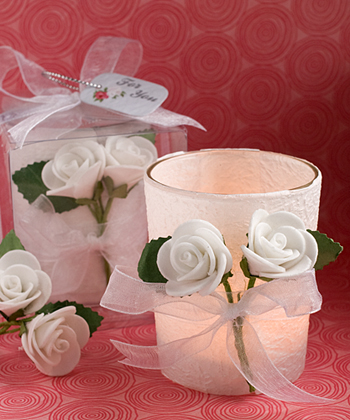 White Rose Candle Favors-White Rose Candle Favors