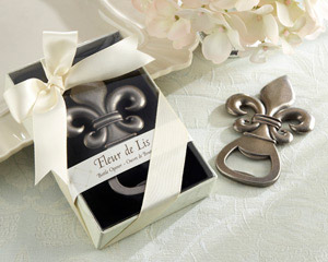 "Fleur de Lis" Pewter-Finish Bottle Opener-Fleur de Lis Wedding Favor Ideas,bridal shower ideas, bridal shower wedding favors, wedding shower favors, bridal shower gifts, bridal shower decorations, shower favors