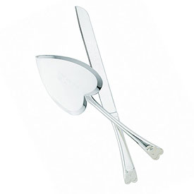 Heart Silver Plated Cake Serving Set-Heart Silver Plated Cake Serving Set