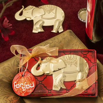 GOOD FORTUNE ELEPHANT DESIGN GOLD METAL BOTTLE OPENER-GOOD FORTUNE ELEPHANT DESIGN GOLD METAL BOTTLE OPENER