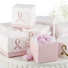 "In Favor of a Cure" Pink Ribbon Favor Boxes(set of 12)-In Favor of a Cure Pink Ribbon Favor Boxes(set of 12)