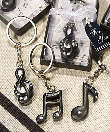 Musical Note Key Chain Favors-Musical Note Key Chain Favors