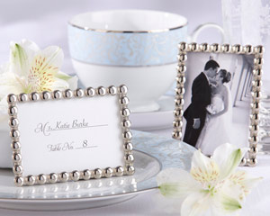 "Silver Pearls" Mini Photo Frame-Silver Pearls Mini Photo Frame, wedding card holders