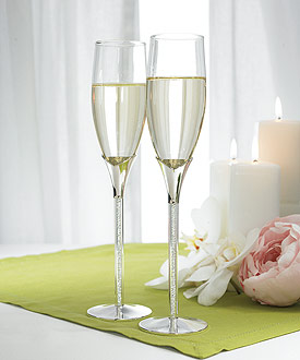 Tube Stem with Crystal Stones Flutes - Non Personalized-