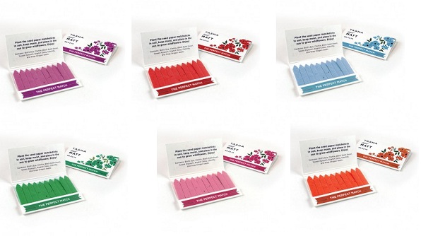 Wildflower Seed Paper Matchbook Favor-Wildflower Matchstick Garden Favor